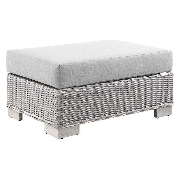 Conway Outdoor Patio Wicker Rattan 6-Piece Sectional Sofa Furniture Set in Light Gray Gray, EEI-5099-GRY