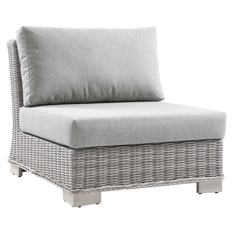 Conway Outdoor Patio Wicker Rattan 6-Piece Sectional Sofa Furniture Set in Light Gray Gray, EEI-5099-GRY