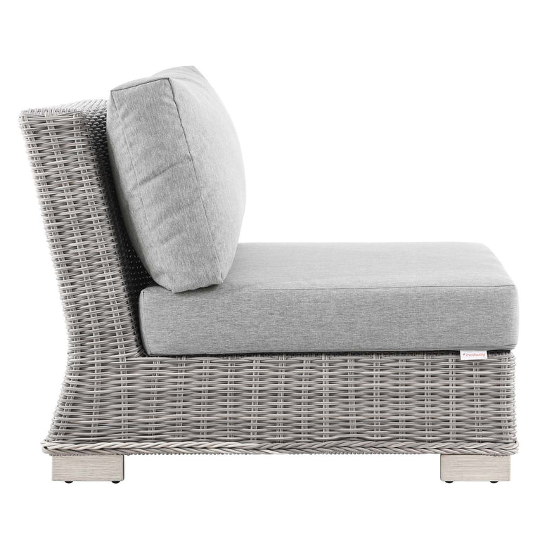 Conway Outdoor Patio Wicker Rattan 6-Piece Sectional Sofa Furniture Set in Light Gray Gray, EEI-5099-GRY