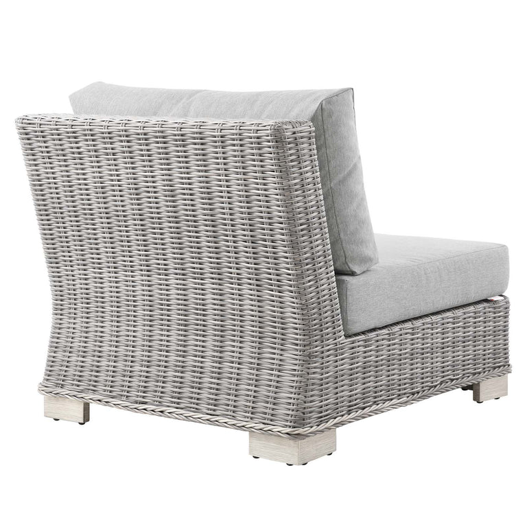 Conway Outdoor Patio Wicker Rattan 6-Piece Sectional Sofa Furniture Set in Light Gray Gray, EEI-5099-GRY