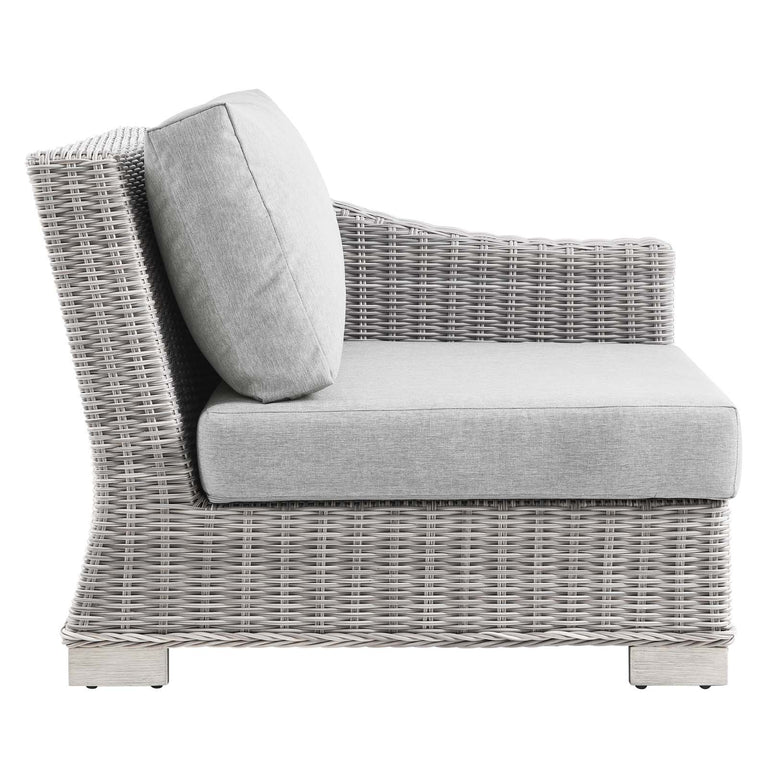 Conway Outdoor Patio Wicker Rattan 6-Piece Sectional Sofa Furniture Set in Light Gray Gray, EEI-5099-GRY