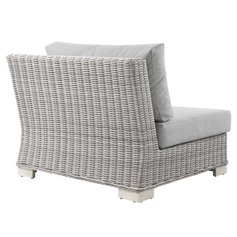 Conway Outdoor Patio Wicker Rattan 6-Piece Sectional Sofa Furniture Set in Light Gray Gray, EEI-5099-GRY