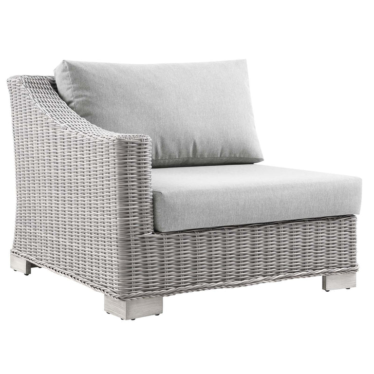 Conway Outdoor Patio Wicker Rattan 6-Piece Sectional Sofa Furniture Set in Light Gray Gray, EEI-5099-GRY