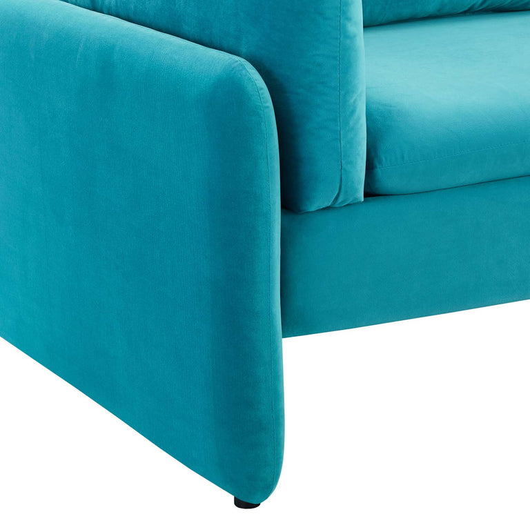 Indicate Performance Velvet Sofa in Blue, EEI-5150-BLU
