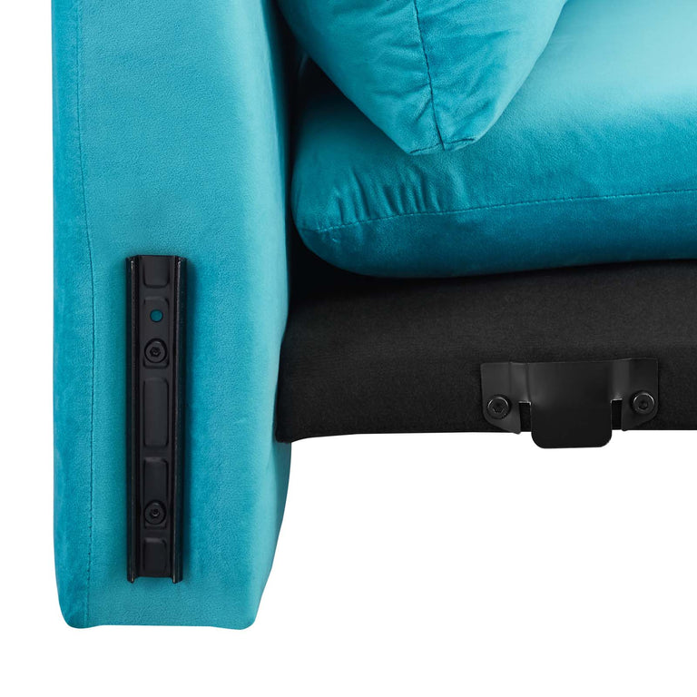 Indicate Performance Velvet Sofa in Blue, EEI-5150-BLU