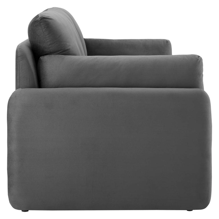 Indicate Performance Velvet Sofa in Charcoal, EEI-5150-CHA