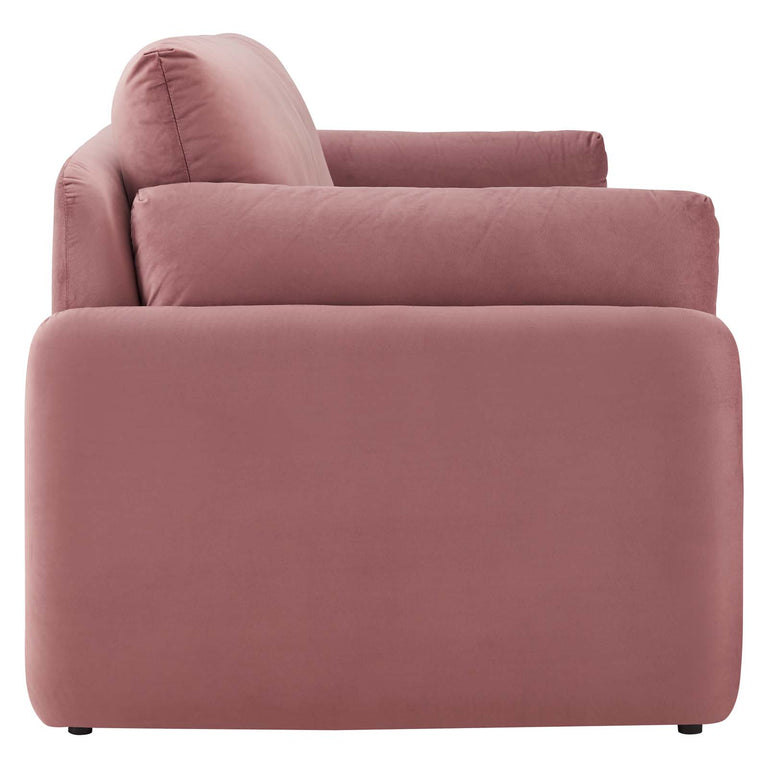 Indicate Performance Velvet Sofa in Dusty Rose, EEI-5150-DUS