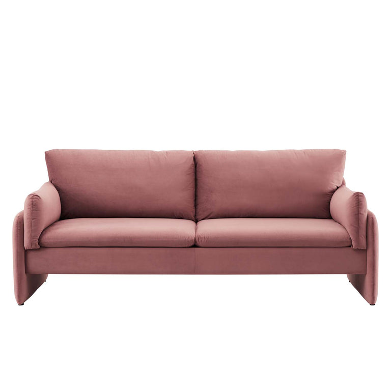 Indicate Performance Velvet Sofa in Dusty Rose, EEI-5150-DUS