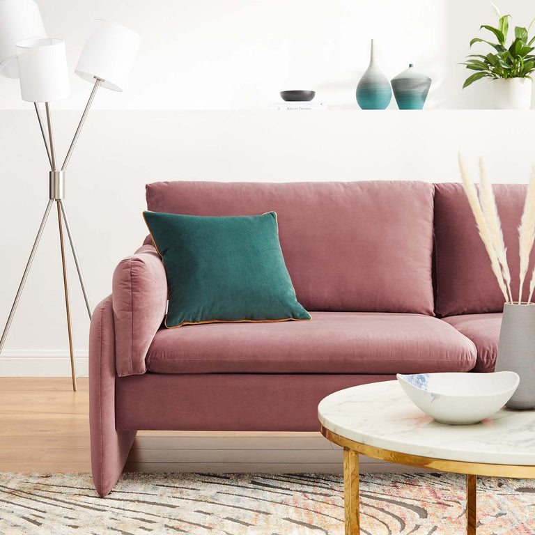 Indicate Performance Velvet Sofa in Dusty Rose, EEI-5150-DUS