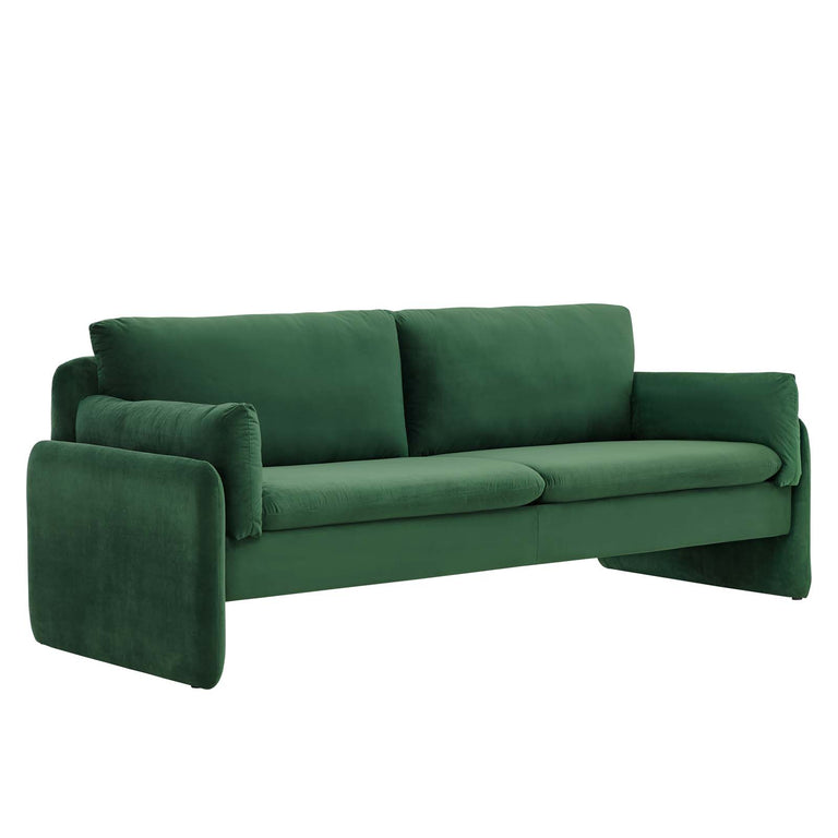 Indicate Performance Velvet Sofa in Emerald, EEI-5150-EME