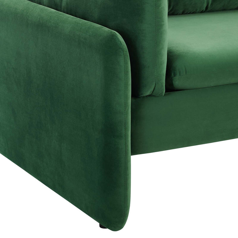 Indicate Performance Velvet Sofa in Emerald, EEI-5150-EME