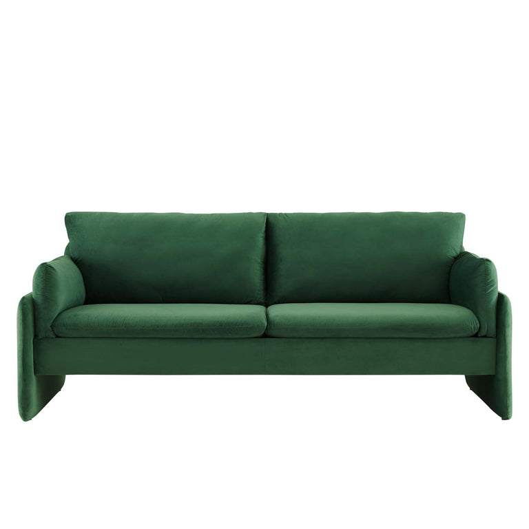 Indicate Performance Velvet Sofa in Emerald, EEI-5150-EME