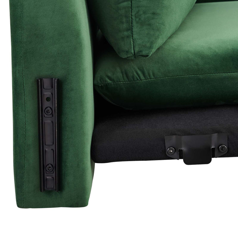 Indicate Performance Velvet Sofa in Emerald, EEI-5150-EME