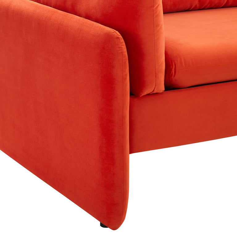 Indicate Performance Velvet Sofa in Orange, EEI-5150-ORA