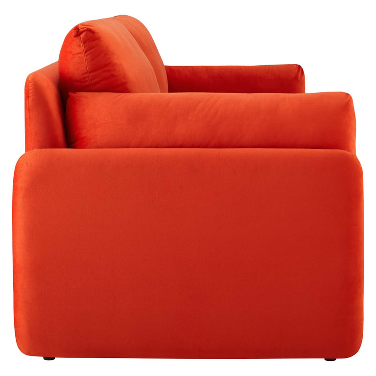 Indicate Performance Velvet Sofa in Orange, EEI-5150-ORA
