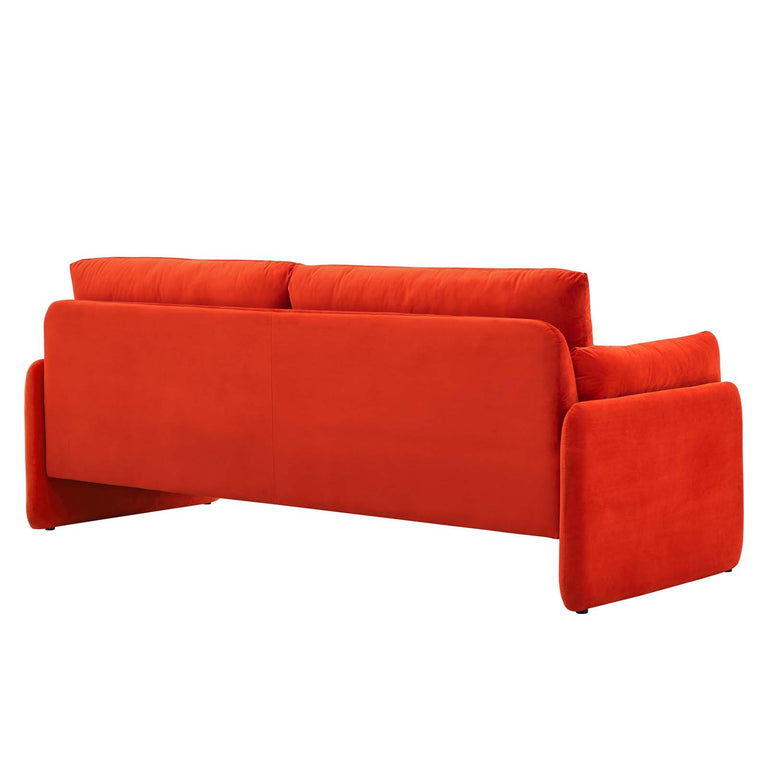 Indicate Performance Velvet Sofa in Orange, EEI-5150-ORA
