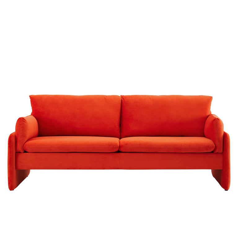 Indicate Performance Velvet Sofa in Orange, EEI-5150-ORA
