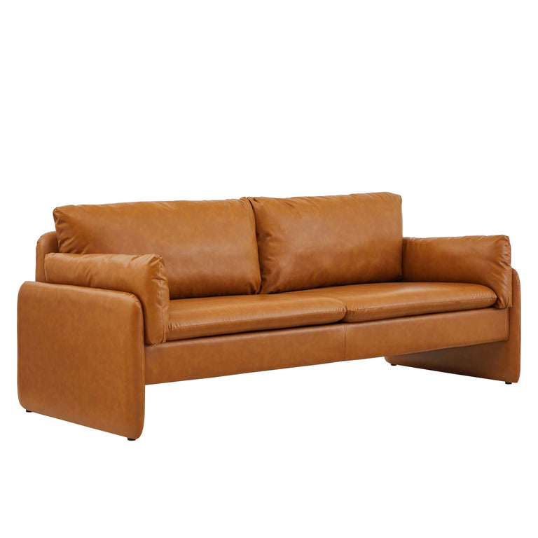 Indicate Vegan Leather Sofa in Tan, EEI-5151-TAN