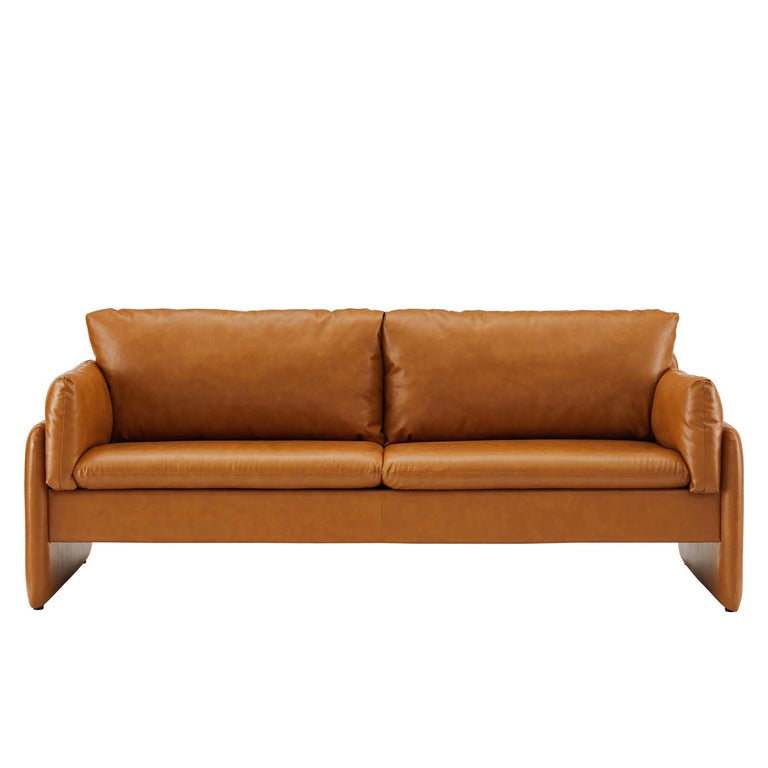 Indicate Vegan Leather Sofa in Tan, EEI-5151-TAN