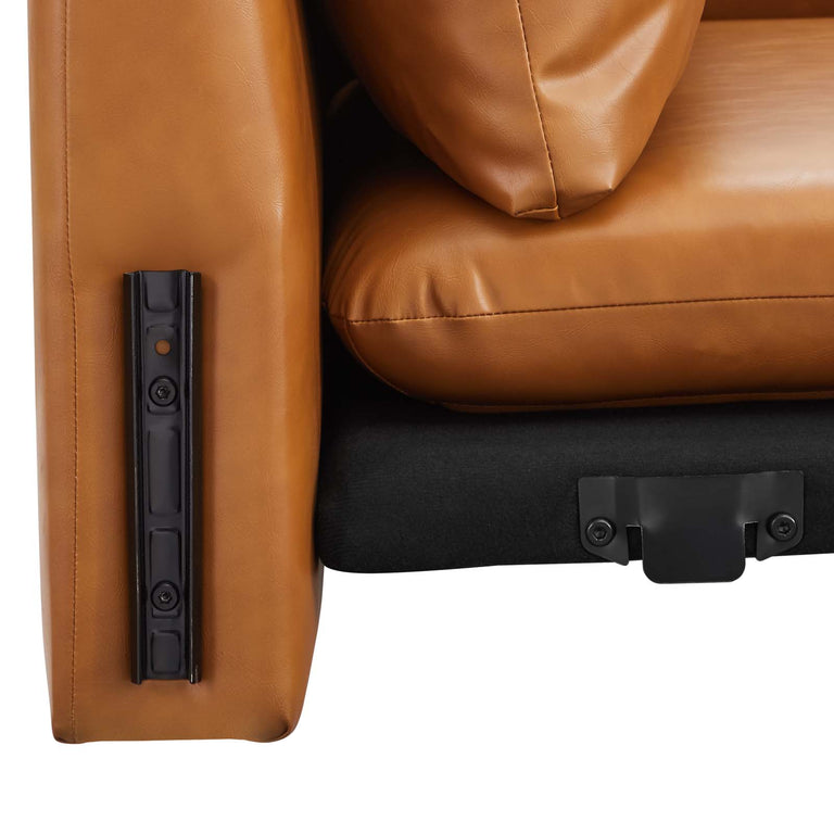 Indicate Vegan Leather Sofa in Tan, EEI-5151-TAN
