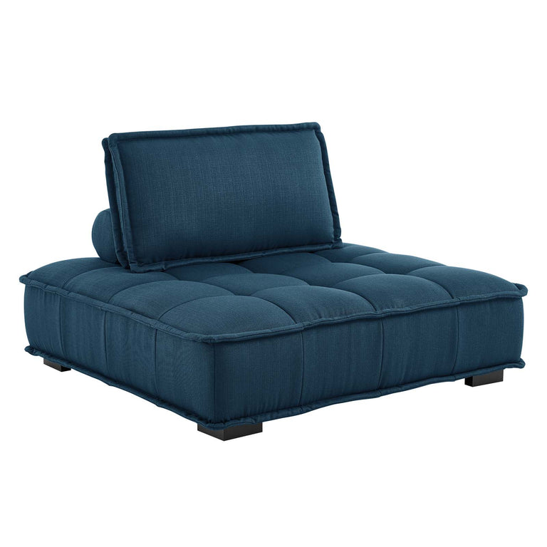 Saunter Tufted Fabric Fabric 5-Piece Sectional Sofa in Azure, EEI-5210-AZU