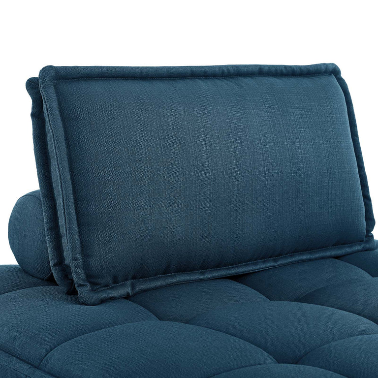 Saunter Tufted Fabric Fabric 5-Piece Sectional Sofa in Azure, EEI-5210-AZU