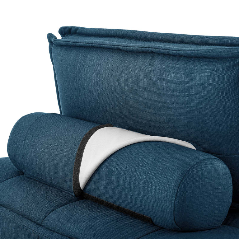 Saunter Tufted Fabric Fabric 5-Piece Sectional Sofa in Azure, EEI-5210-AZU