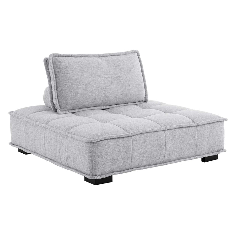 Saunter Tufted Fabric Fabric 5-Piece Sectional Sofa in Light Gray, EEI-5210-LGR