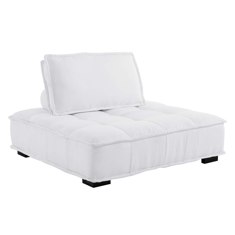 Saunter Tufted Fabric Fabric 5-Piece Sectional Sofa in White, EEI-5210-WHI