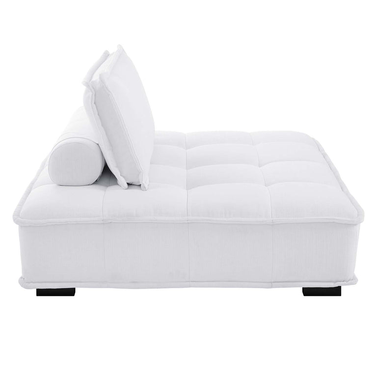 Saunter Tufted Fabric Fabric 5-Piece Sectional Sofa in White, EEI-5210-WHI