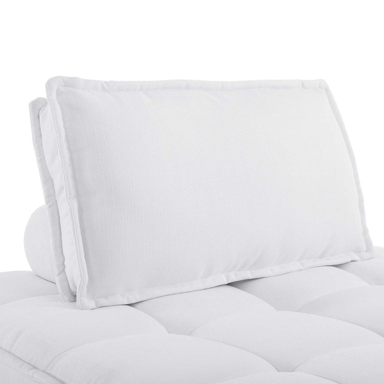 Saunter Tufted Fabric Fabric 5-Piece Sectional Sofa in White, EEI-5210-WHI