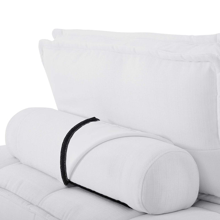Saunter Tufted Fabric Fabric 5-Piece Sectional Sofa in White, EEI-5210-WHI