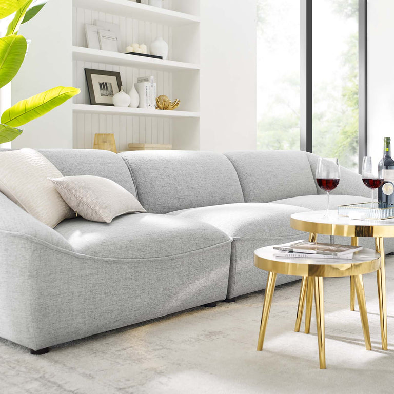 Comprise 3-Piece Sofa in Light Gray, EEI-5404-LGR