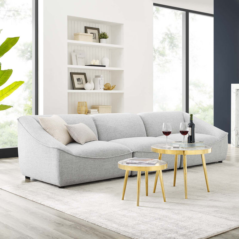 Comprise 3-Piece Sofa in Light Gray, EEI-5404-LGR