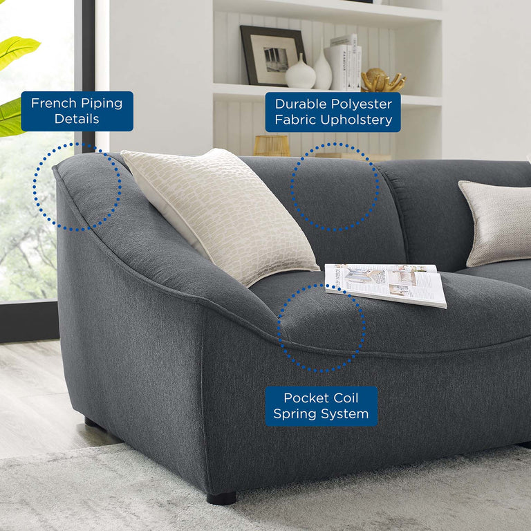 Comprise 4-Piece Sofa in Charcoal, EEI-5408-CHA