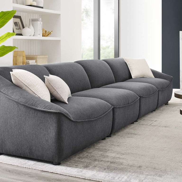 Comprise 4-Piece Sofa in Charcoal, EEI-5408-CHA