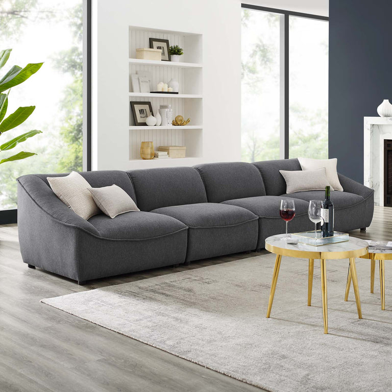 Comprise 4-Piece Sofa in Charcoal, EEI-5408-CHA