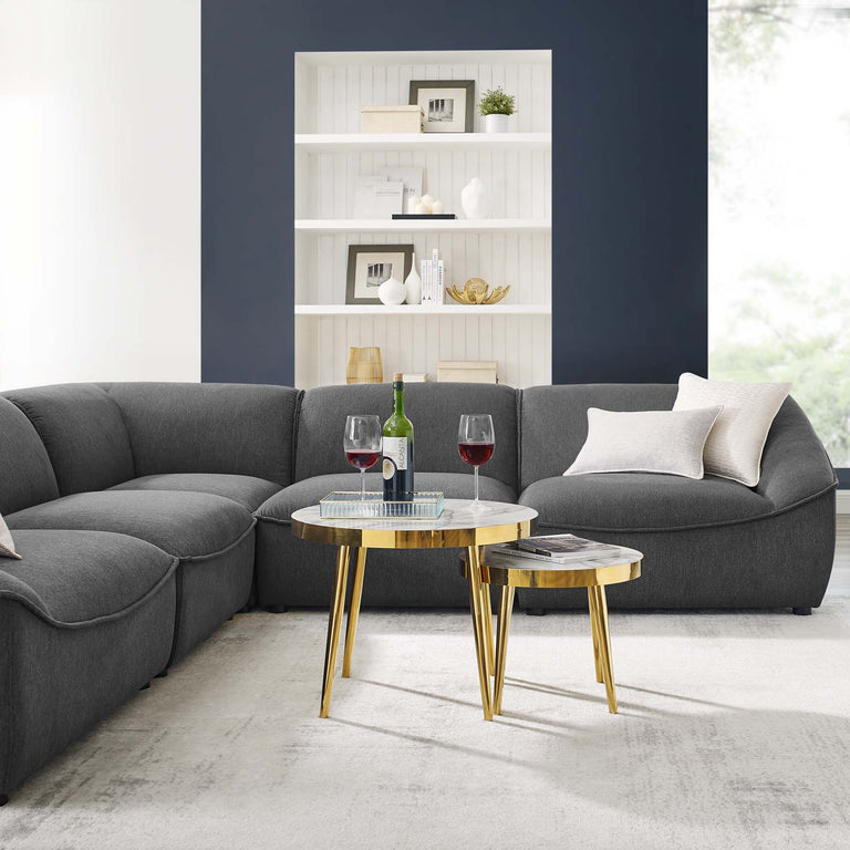 Comprise 5-Piece Sectional Sofa in Charcoal, EEI-5410-CHA