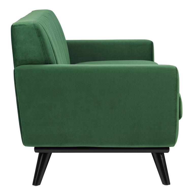 Engage Channel Tufted Performance Velvet Sofa in Emerald, EEI-5459-EME