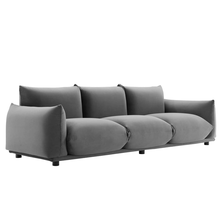 Copious Performance Velvet Sofa in Gray, EEI-5470-GRY