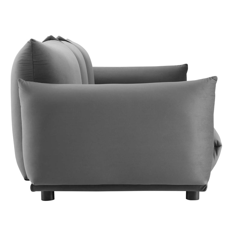 Copious Performance Velvet Sofa in Gray, EEI-5470-GRY