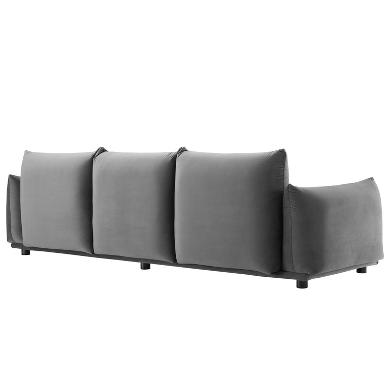 Copious Performance Velvet Sofa in Gray, EEI-5470-GRY