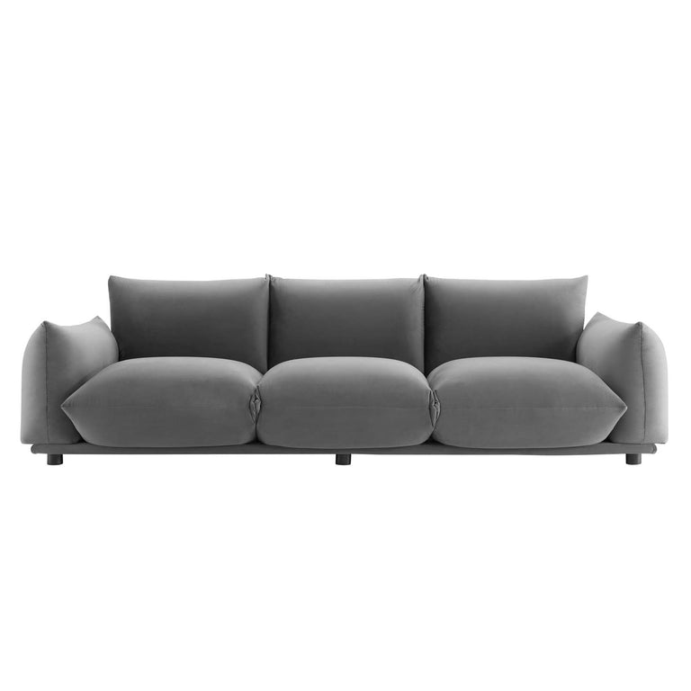 Copious Performance Velvet Sofa in Gray, EEI-5470-GRY