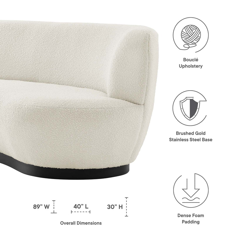 Kindred Upholstered Fabric Sofa in Black Ivory, EEI-5488-BLK-IVO