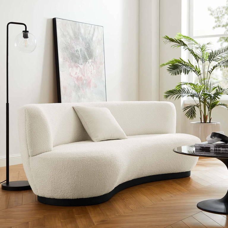 Kindred Upholstered Fabric Sofa in Black Ivory, EEI-5488-BLK-IVO