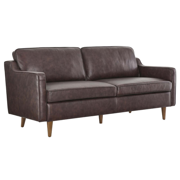 Impart Genuine Leather Sofa in Brown, EEI-5553-BRN