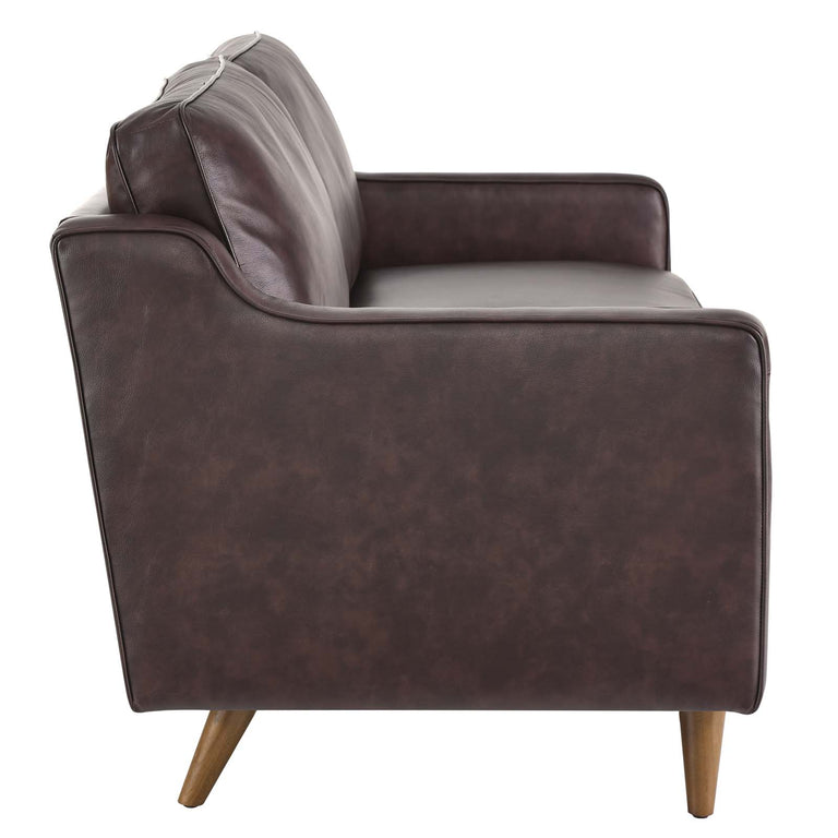 Impart Genuine Leather Sofa in Brown, EEI-5553-BRN
