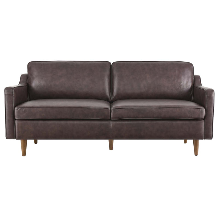 Impart Genuine Leather Sofa in Brown, EEI-5553-BRN