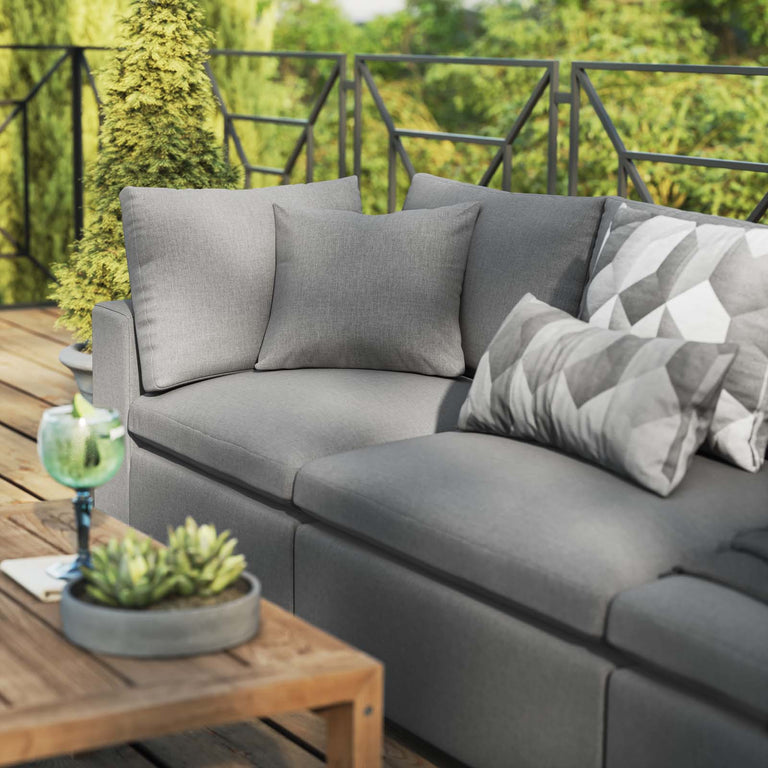 Commix Overstuffed Outdoor Patio Sofa in Charcoal, EEI-5578-CHA
