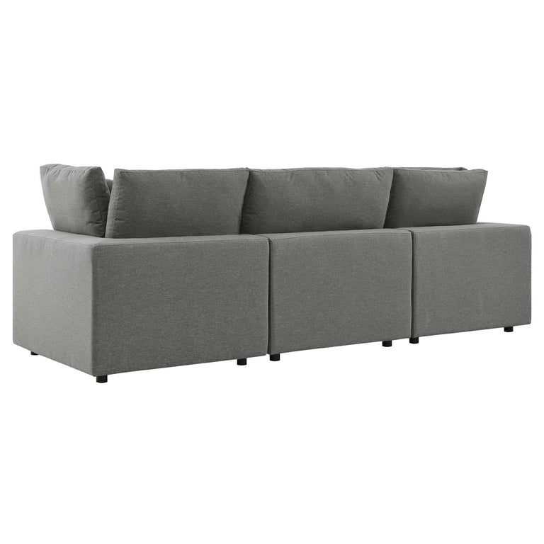 Commix Overstuffed Outdoor Patio Sofa in Charcoal, EEI-5578-CHA